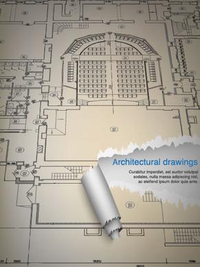 architectural drawings design elements vector