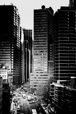 architecture black and white building business city