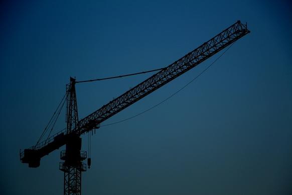 architecture bridge city construction crane evening