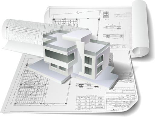 architecture drawings design elements vector graphics