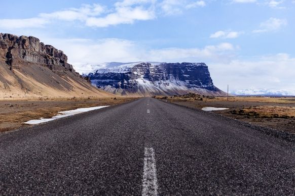 arid daytime desert dry empty highway landscape