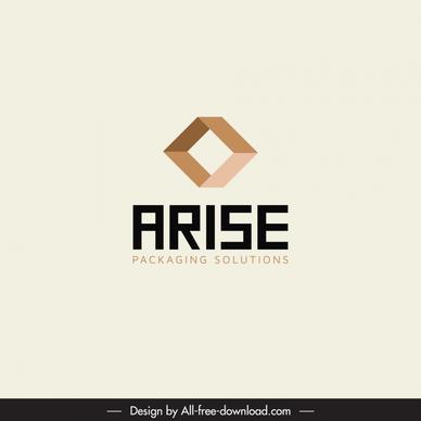 arise logotype 3d geometric shape flat texts decor