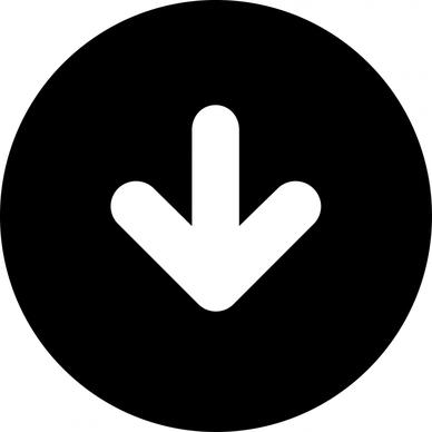 arrow alt circle down flat sign icon