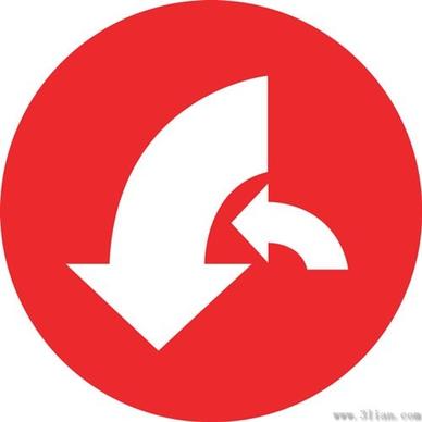 arrow icon red background vector