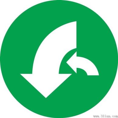 arrow icon vector green background
