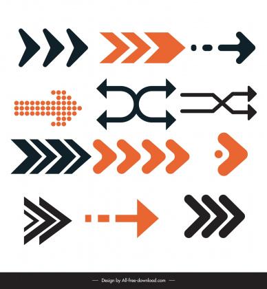arrows sign templates flat modern shapes