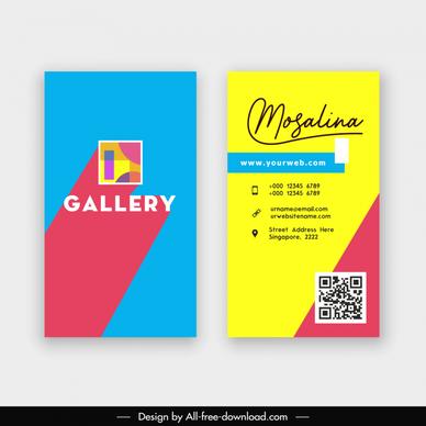 art gallery business card templates elegant flat texts frame 