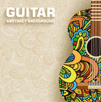 art guitar abstract background vector