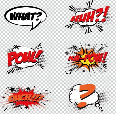 art objects comics logos vector