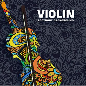 art violin abstract background vector