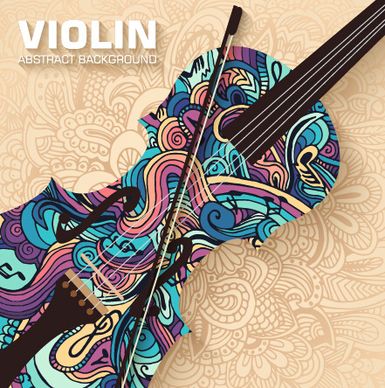 art violin abstract background vector