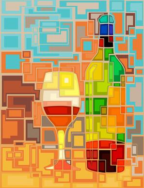 art wine bottle background vector