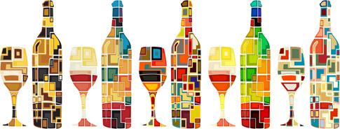 art wine bottle background vector
