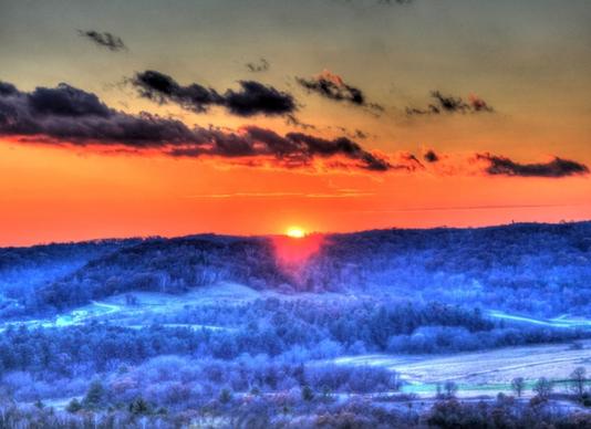 artistic sunset at wildcat mountain state park wisconsin