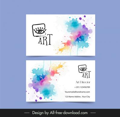 arts crafts business card templates grunge watercolor abstraction