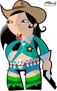 Asian Cowgirl Mascotte