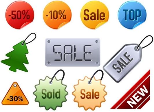 attractive discounts listed on labels vector