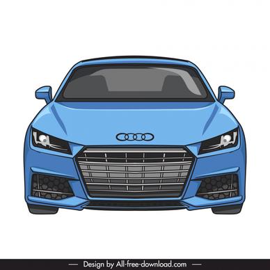 audi tt 2022 car icon modern front view  outline  