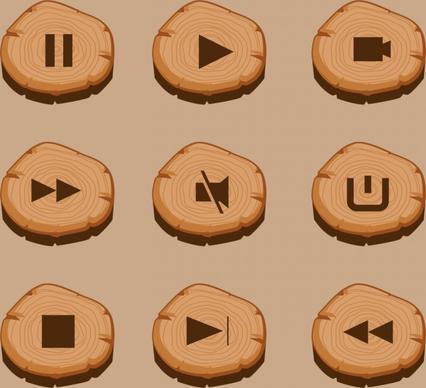 audiovisual sign buttons collection timber ornament