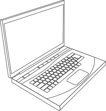 Aurium Laptop In Line Art clip art