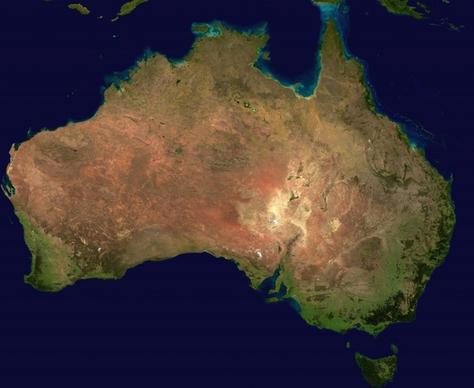 australia continent aerial view