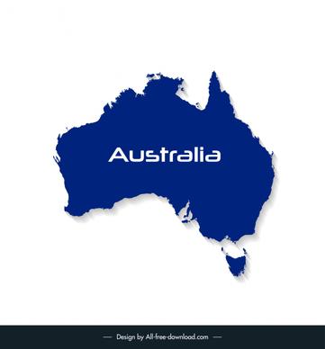 australia map template flat modern silhouette design 