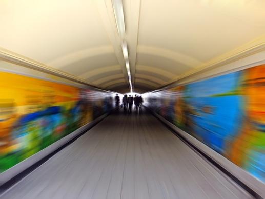 auto blur fast hallway metro motion move movement