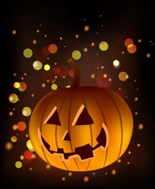 autumn background horror pumpkin icon shiny bokeh decor