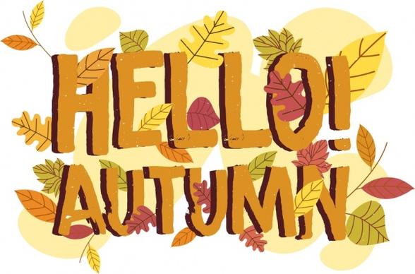 autumn background leaves texts ornament