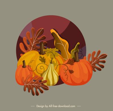 autumn background pumpkin leaves decor colorful classic