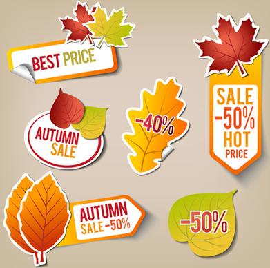 autumn big sale design elements vector