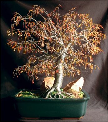 autumn bonsai tree sculpture