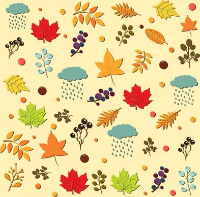 autumn design element various colored symbols repeating style