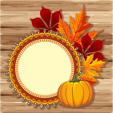 autumn elements and gold leaves background vector