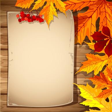 autumn elements and gold leaves background vector