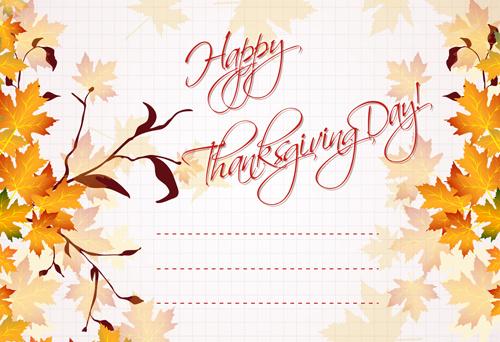 autumn elements greeting cards design vector