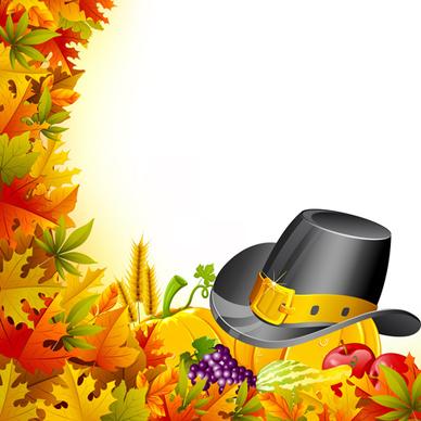 autumn harvest elements vector background set