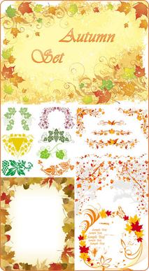 autumn leaves border vector