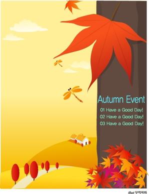 autumn maple landscape vector