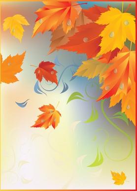autumn background colorful wet flying leaves decor