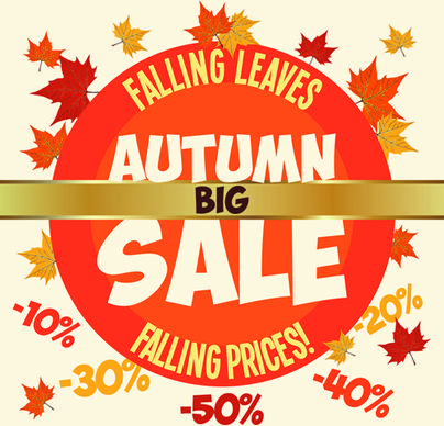 autumn promo poster sale vector