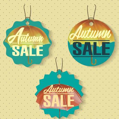 autumn sale tags design graphics vector