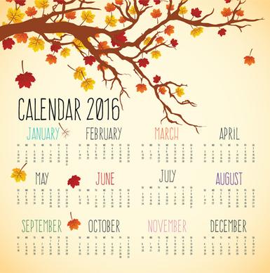 autumn styles calendar16 vector