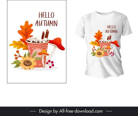autumn t shirt template autumn  nature elements 