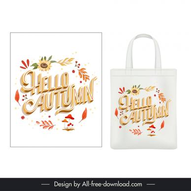 autumn tote bag template elegant nature elements