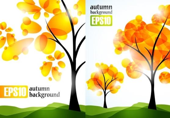autumn trees vector