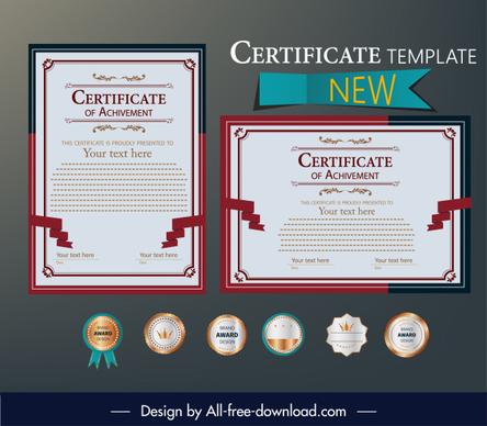 award certificate template elegant classic red white decor