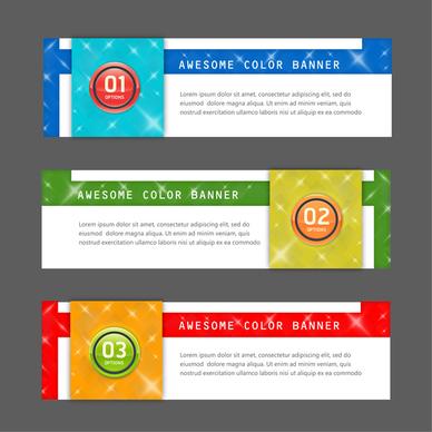 awesome color inforgraphic banner sets with modern style