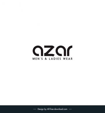 azar mens ladies wear logo template simple flat texts design 