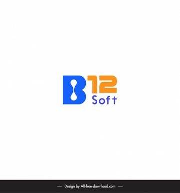 b12 soft concept logo template flat elegant